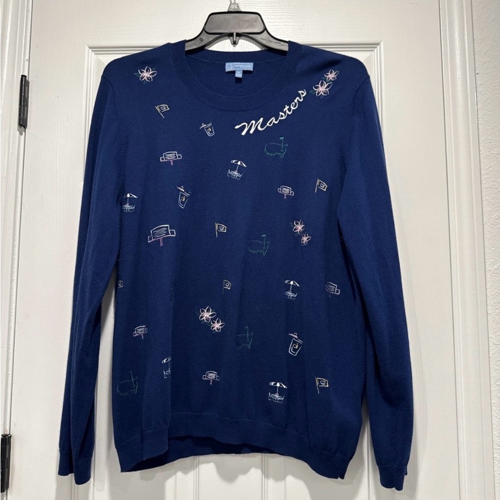 Masters Magnolia Lane Blue Cashmere Sweater 1X NWOT **RARE*